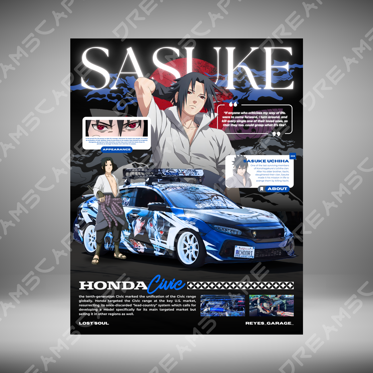 Sasuke x Civic Poster Print (8.5" x 11")