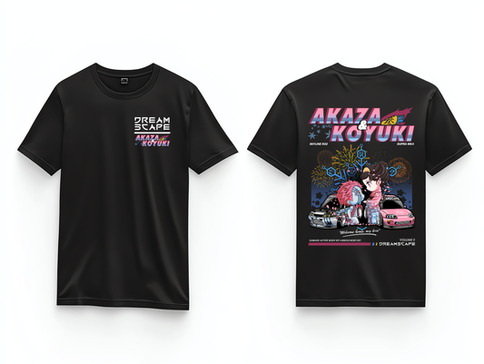 Akaza and Koyuki T-shirt with R32 GTR and MK4 Supra